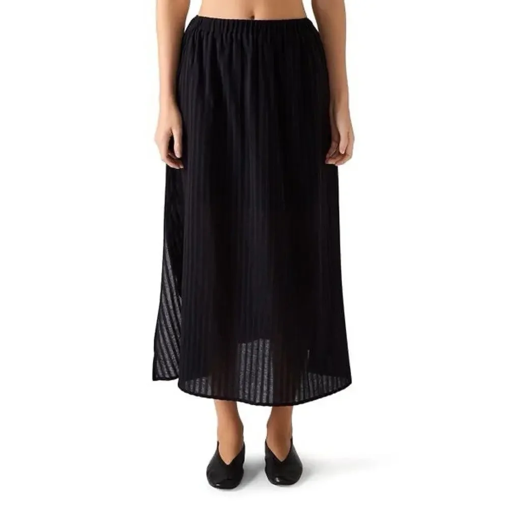 Steve Madden Shadow Stripe Skirt Black Size L Brand New NWT